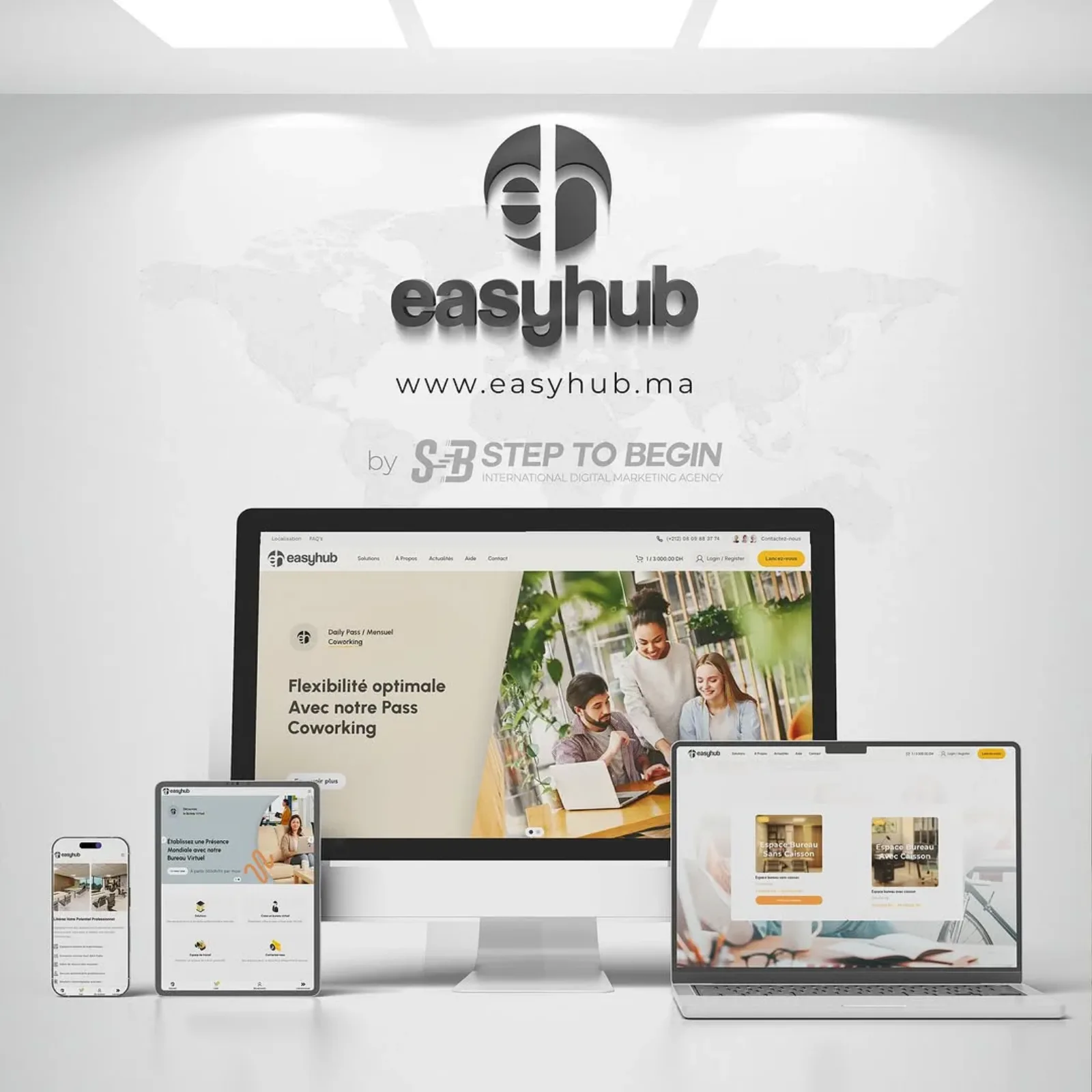 EasyHub coworking business centre corporate website preview